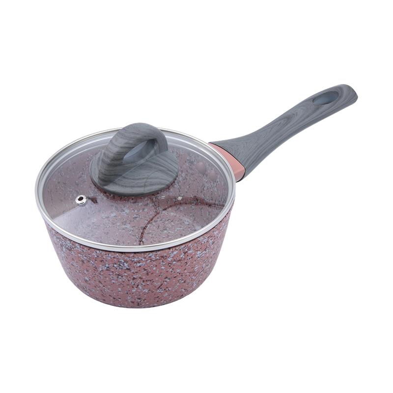 Forged Aluminum Sauce Pan with Pink Granite