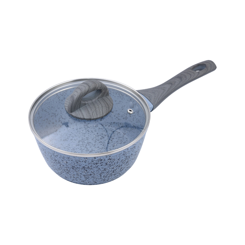 Forged Aluminum Sauce Pan with Blue Granite