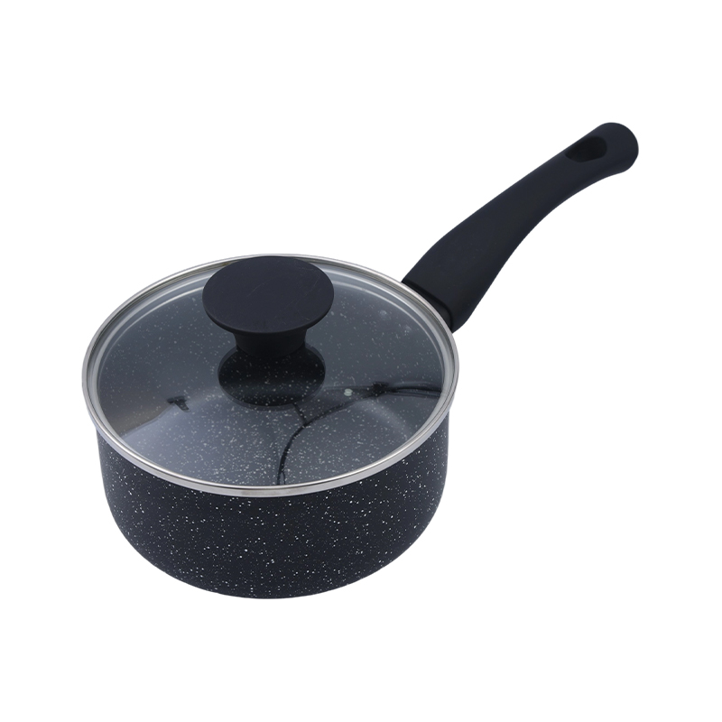 Pressed Aluminum Sauce Pan Black Marble