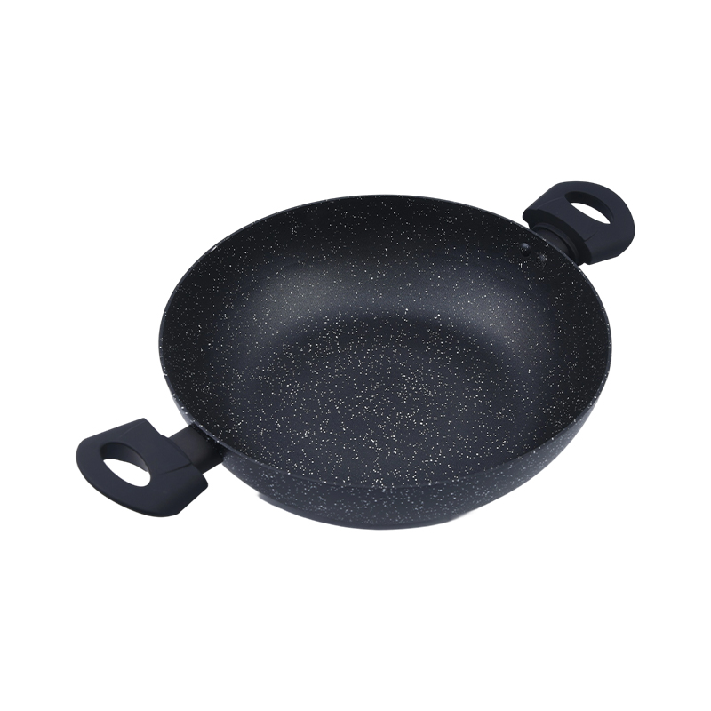 Pressed Aluminum Wok With 2 Side Handles