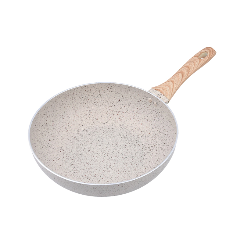 Pressed Aluminum Wok Cream Marble